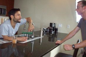 On set of Shadowed, with director Joey Johnson