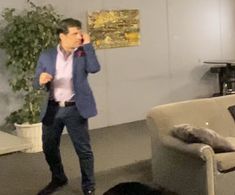 Antonio Rufino performing comedic scene at actors showcase night at Bobbie Chance Unlimited Expressions in Sherman Oaks,