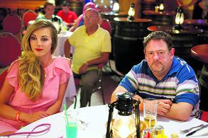Still of Milanka Brooks and Johnny Vegas in Benidorm Series 7 ITV