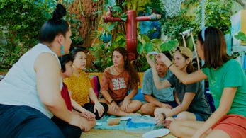 Rio Locsin, Simon Ibarra, Janiel Bucud, Yassi Pressman, and Ashley Sarmiento in Black Rider (2023)