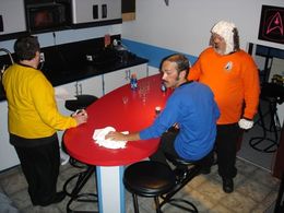 Hanging out between setups on the TV pilot, 