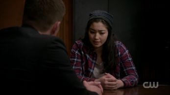 Still of Jensen Ackles and Jaylee Hamidi in Supernatural: The Chitters (2016)