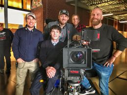 William Leon on the set of Play By Play