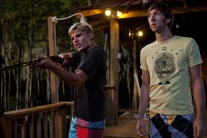 Joel David Moore and Chris Zylka in Shark Night (2011)