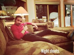 Dillon Tucker on the set of 