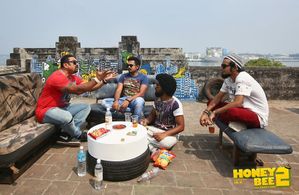 Baburaj, Asif Ali, Sreenath Bhasi, and Balu Varghese in Honey Bee 2: Celebrations (2017)