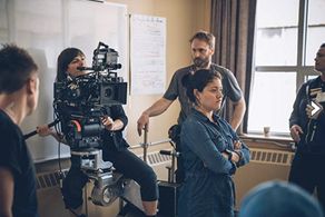 Sophie Deraspe director cinematographer on the set of «Antigone»