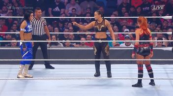 Pamela Martinez, Rebecca Quin, and Shayna Andrea Baszler in WWE Survivor Series (2019)