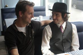 Ricky Fosheim and Dillon Tucker on the set of 