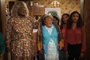 Cassi Davis, Tamela J. Mann, Brendan O'Carroll, Geneva Maccarone, Tyler Perry, Gabrielle Dennis, and Candace Maxwell in 