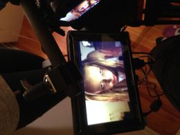 On set for Scary Stories