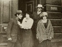 Charlotte Burton, Edward Coxen, George Field, and Winifred Greenwood in The Redemption of a Pal (1914)