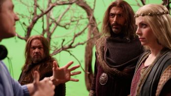 With Sergio Sivori, Lindsay Wolf and Jonathan Coogan on the set of 