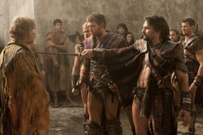 Manu Bennett, Ditch Davey, Dustin Clare, Daniel Feuerriegel, Liam McIntyre, and Todd Lasance in Spartacus (2010)