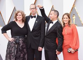 Pete Docter and Jonas Rivera at an event for The Oscars (2016)