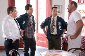 Patrick Robert Smith, Joe Lo Truglio, Patton Oswalt, and Andy Samberg in Brooklyn Nine-Nine (2013)