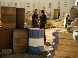 Sullivan Stapleton and Lyne Renée in Strike Back (2010)