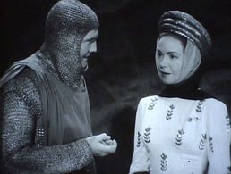 George Reeves and Pat Barton in The Adventures of Sir Galahad (1949)