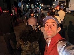 On set of 'Inside The Rain'