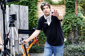 Johnny Ray Gibbs on set Old Man Jackson