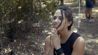 Taylor Stammen playing Angelina Jolie for REELZ TV series 