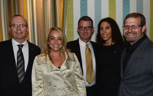 Col Needham, Yasmine Hanani, Emily Glassman, Christian Gaines, and Keith Simanton