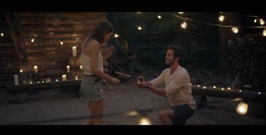 Lisa Solberg and Eric Hicks on set for 