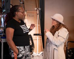 Director Morenike Joela Evans and Executive Producer Debbie Allen on the set of Grey's Anatomy Episode 2004