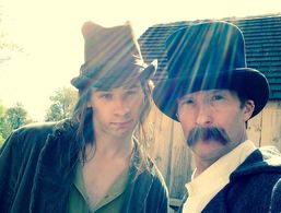 Actors Sean Leser and Ian Lyons on set of 