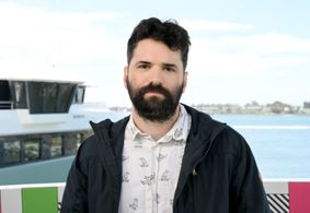 Dan Trachtenberg at an event for Prey (2022)