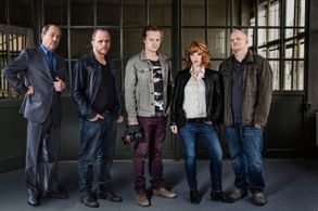 Krystof Hádek, Viktor Preiss, David Novotný, Vica Kerekes, and Rostislav Novák Jr. in The Lens (2014)