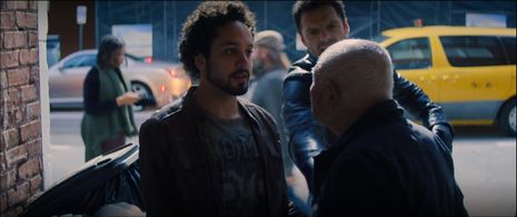 Ian Gregg, Sebastian Stan, & Ken Takemoto in Ep #1, New World Order, of The Falcon & the Winter Soldier