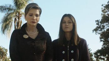Kate plays Connie Corleone with Elisebeth Larena as Michaela Corleone Shooting the Goddaughter Cemetery scene.