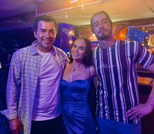 With Laura Carmine and Manuel Masalva on set of thriller “Sin Fondo”