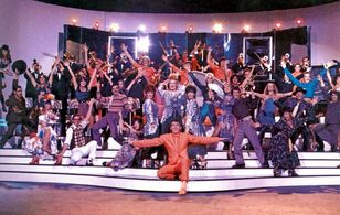 Rick Anderson, Michael Cotten, Prairie Prince, Bill Spooner, Roger Steen, and Vince Welnick in Xanadu (1980)