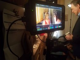 With Eve Austin on set of romcom 