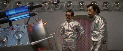 Tôru Ibuki and Gorô Mutsumi in Terror of Mechagodzilla (1975)