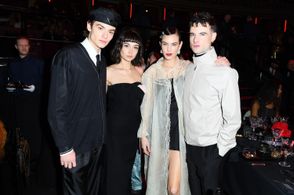 Joseph Maher, Tom Sturridge, Alexa Chung, and Louis Partridge