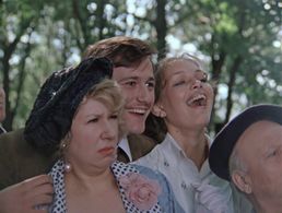 Oleg Menshikov, Inna Ulyanova, and Valentina Voilkova in Pokrov Gates (1983)