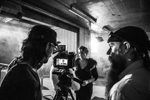 Battleaxe Sue in Blue Boy waiting to shoot