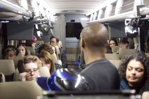 Tom Mariano on the set of 