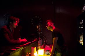 Evan James Henderson on the set of The Miller's Mystery