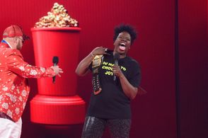 Leslie Jones, Kevin Mazur, and Corey Ryan Forrester at an event for 2021 MTV Movie & TV Awards (2021)