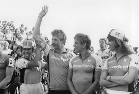 Kevin Costner, Alexandra Paul, Rae Dawn Chong, and David Marshall Grant in American Flyers (1985)