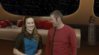 Bryan Kreutz and Lili Fox-Lim in A Captain's Log (2021)