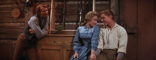 Jane Powell, Jacques d'Amboise, and Matt Mattox in Seven Brides for Seven Brothers (1954)