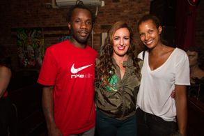 Peguy Luyindala, Francesca Van Horne, & Julie Luyindala at Brooklyn performance of ‘’Tales From The Trundle’’