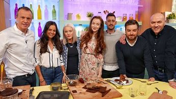 Tim Lovejoy, Simon Rimmer, Olivia Grant, Michael Socha, Zara Larsson, Aysha Kala, and Alex Brooker in Sunday Brunch (201