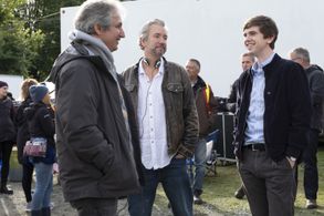 Freddie Highmore, David Shore, and Shawn Williamson in The Good Doctor (2017)