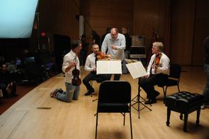 Yaron Zilberman with Mark Ivanir and Philip Seymour Hoffman (Feb.22.2011)